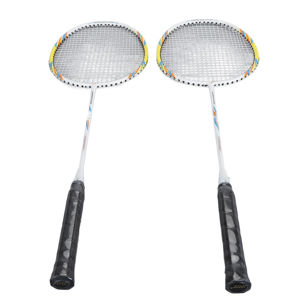 1 Pair Badminton Rackets Set High Tension String Aluminum Alloy Shaft Lightweight Badminton Racket W