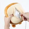 LED Digital Cartoon Alarm Clock Bedroom Night Light Bedside Electronic Clock Soft Plush Toast Shape Alarm Clock