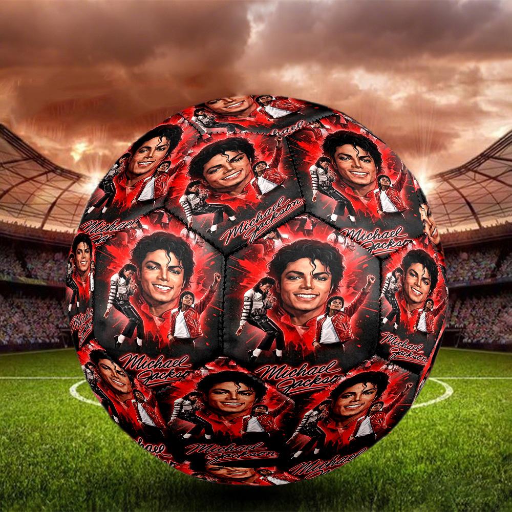 Michael Jackson Print Size 5 Soccer Ball, Standard Match Football for Sports Game and Team Practice, Ideal Gift for Soccer Fans