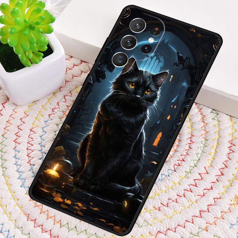 

Funny Animal Cartoon Halloween Cat Phone Case for Samsung Galaxy note 10 pro S26 Ultra S23 S24 FE S25 S21 S22 PLUS Cover Galaxy S25+