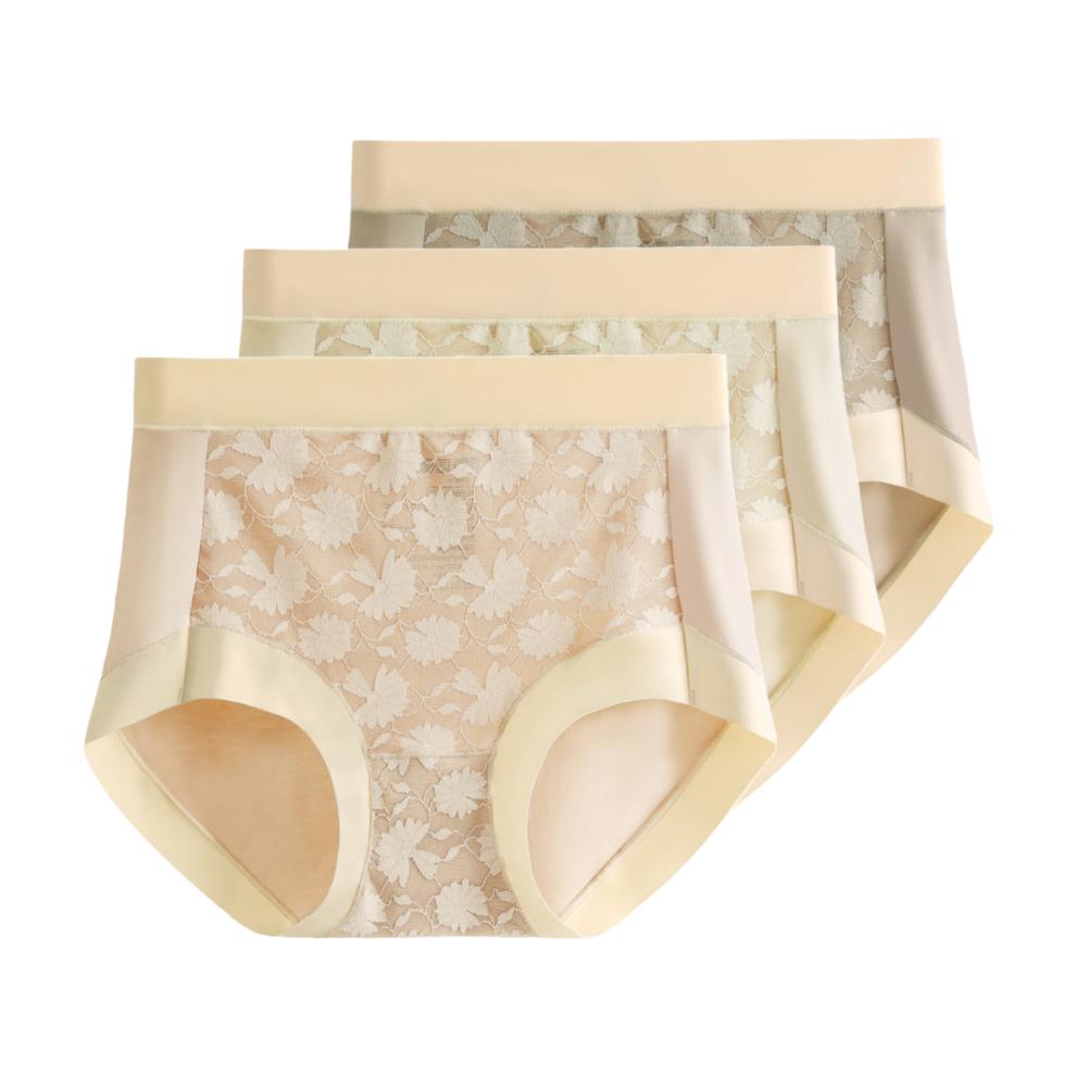 3 Pieces Plus Size Underwear for Women with High Waist Briefs Comfortable Underpants