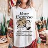 Más Espresso Menos Depresión Estampado de Letras Camiseta de Manga Corta Divertida con Gráfico Adicto al Café Unisex Superior Regalo Para Amantes del Café