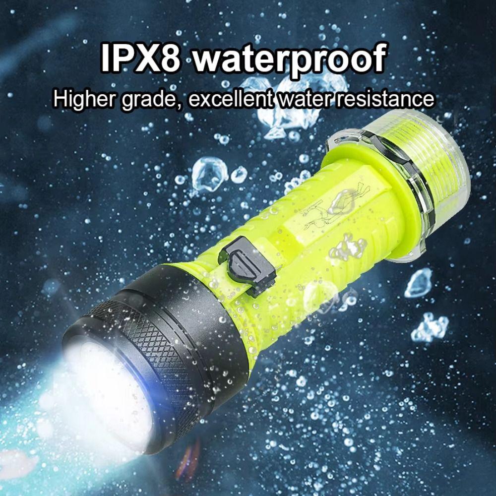 Super Bright Diving Flashlight XHP50 LED Type C Rechargeable Dive Torch High Power Adjustable Focus Underwater Torch