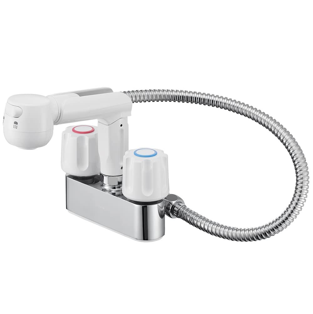 

SANEI Spray Mixer Tap for Hair Spray 50cm No Rubber Two-Valve Washing, Shower/Straight Switch, Hose, Stopper, K31-W