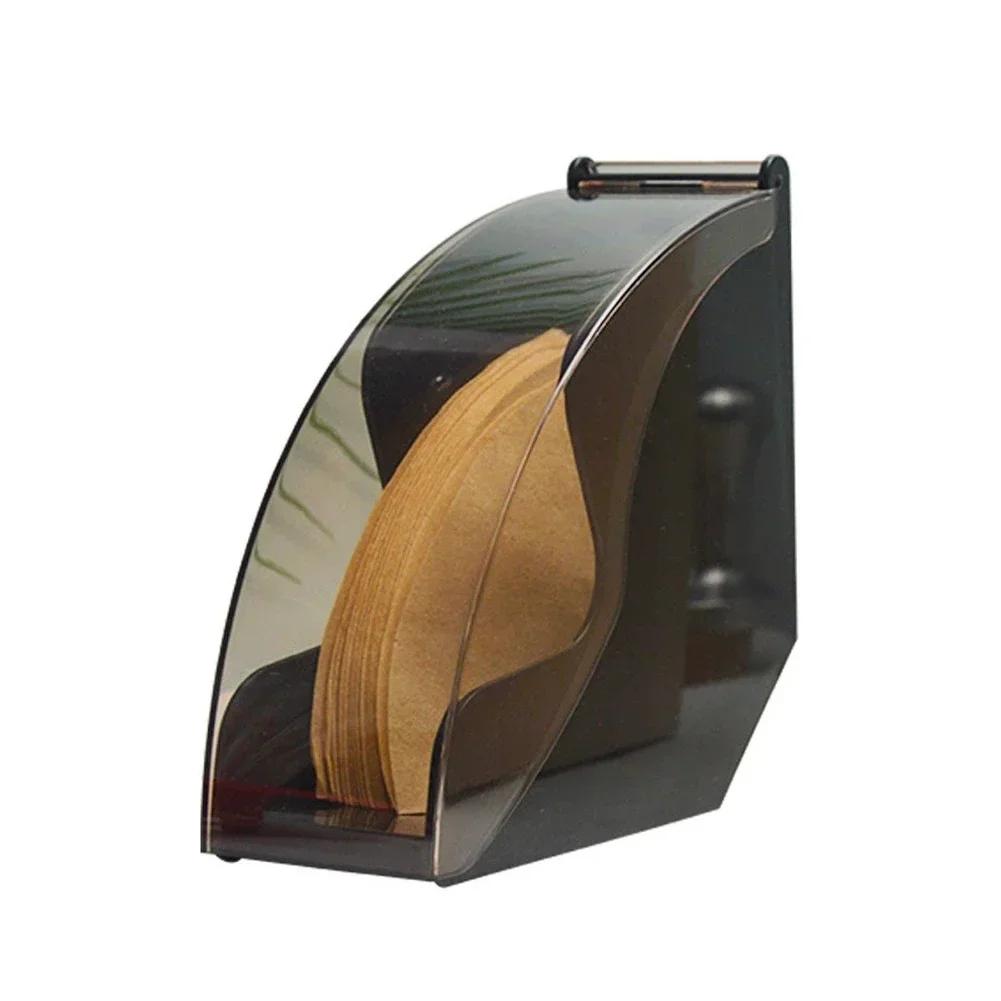 Portafiltri da Caffè in Legno e Acrilico con Coperchio Antipolvere Progettato per Soluzioni di Conservazione Filtri da Caffè pour-over