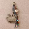 Pony beaded braided rope pendant car pendant key pendant pu leather new rivets war horse bag pendant