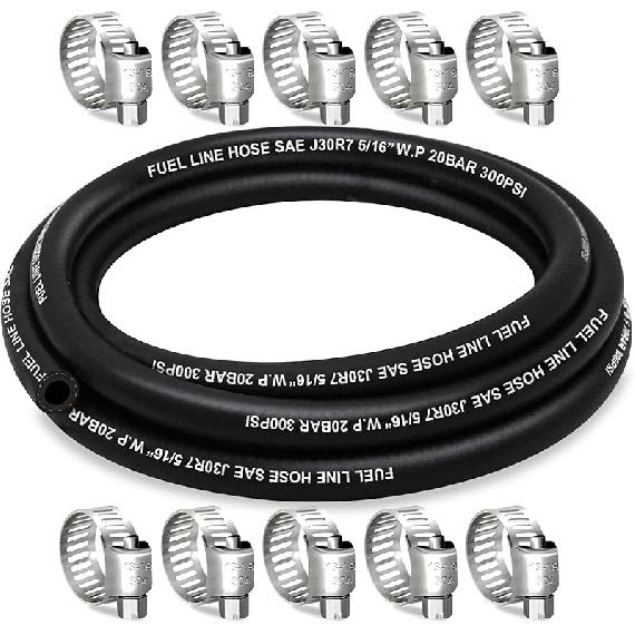 Fuel Line 5/16 Inch ID, Fuel Hose 10FT, J30R7 Fuel Line Hose NBR For Automotive Fuel Systems Engines.