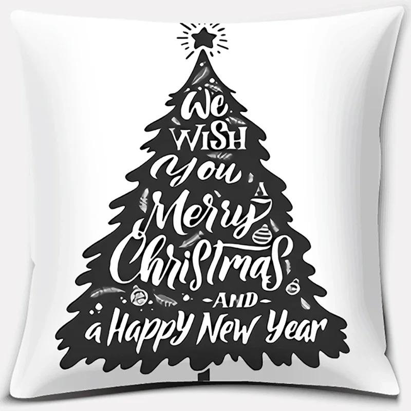 Christmas Themed Pillowcases Car Accessories Office Santa Claus Living Room Sofa Home Pillowcases