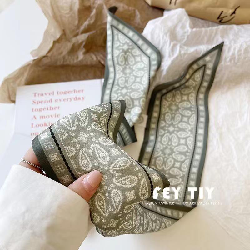 Korean Style Silk Scarf and Hairband Set - Versatile Women's Accessory for Summer