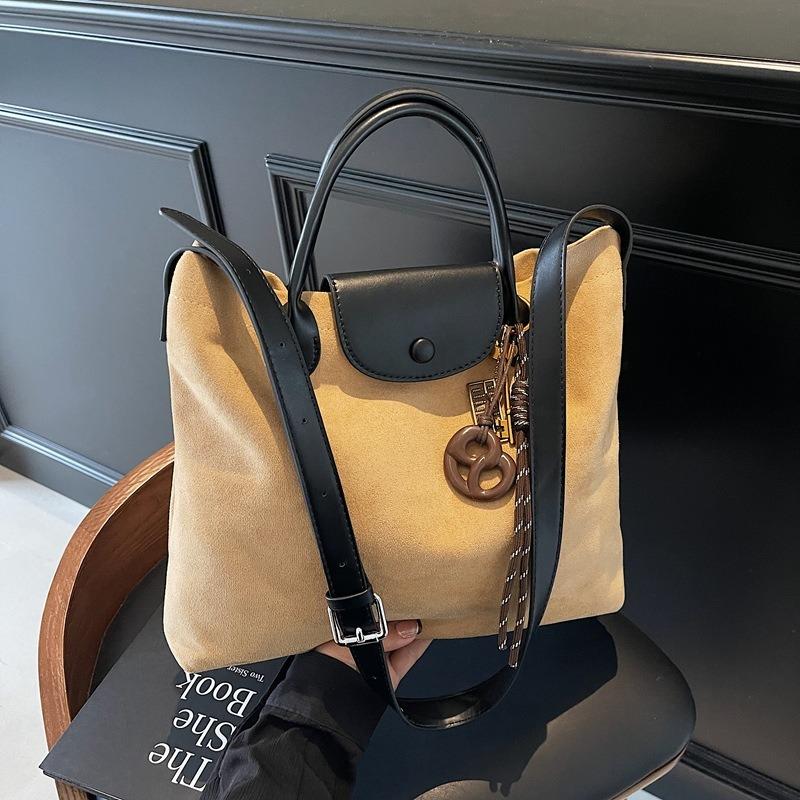 Suede Bag Women's Large-capacity New Retro Casual Messenger Bag High-end Commuter Tote Bag