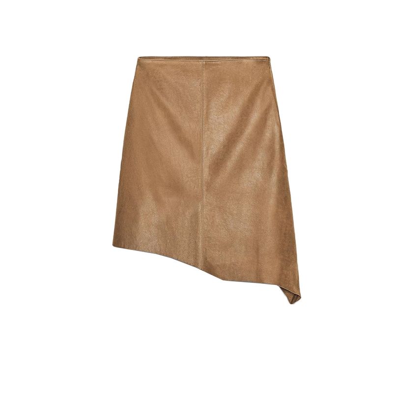 

Осень Новая Женская Одежда Французская ПУ Анти-Кожа Асимметричная Декоративная Многослойная Юбка Миди с Подолом Юбка 5479500 Dark camel L