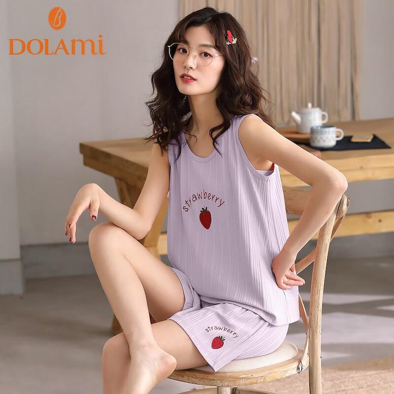 Doraemei Women s Pure Cotton Sleeveless Pajama Set XL
