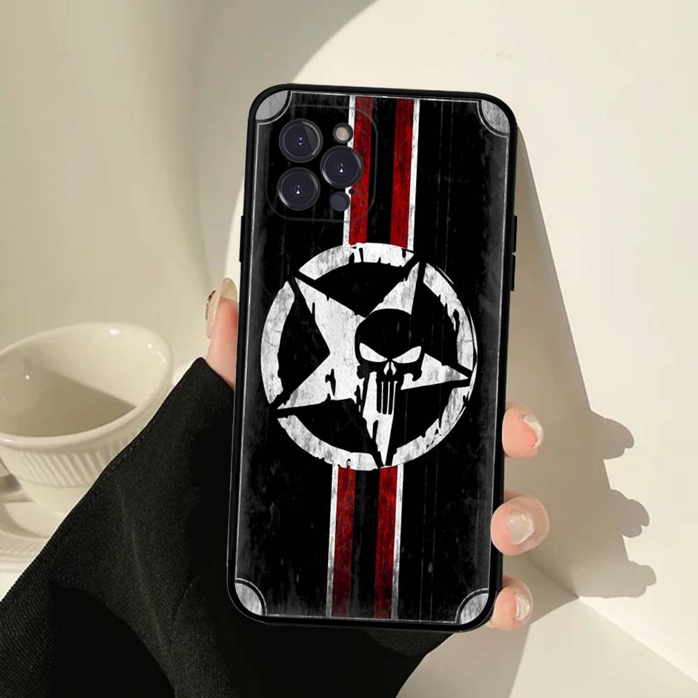 

Classic Popular Characters P-Punisher Logo Phone Case For IPhone 16 15 14 13 12 Mini 11 Pro XS Max X XR SE 6 7 8 Plus Soft iPhone 17 Pro