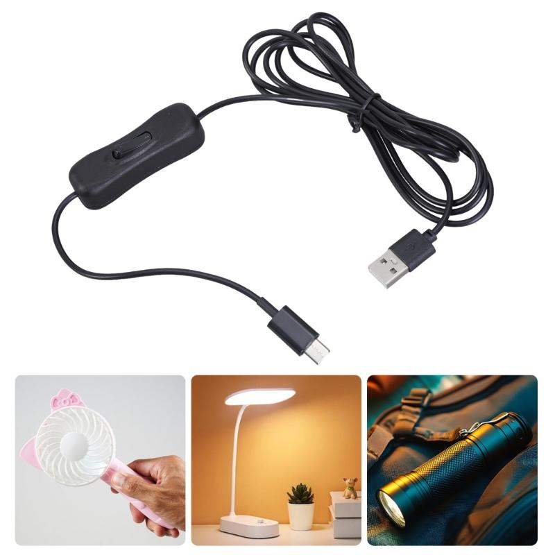 USB to Type C Power Charging Cable Adapter Connector with Switches 7ft PVC Charging Cable Upgrades for Lamps & Fan 