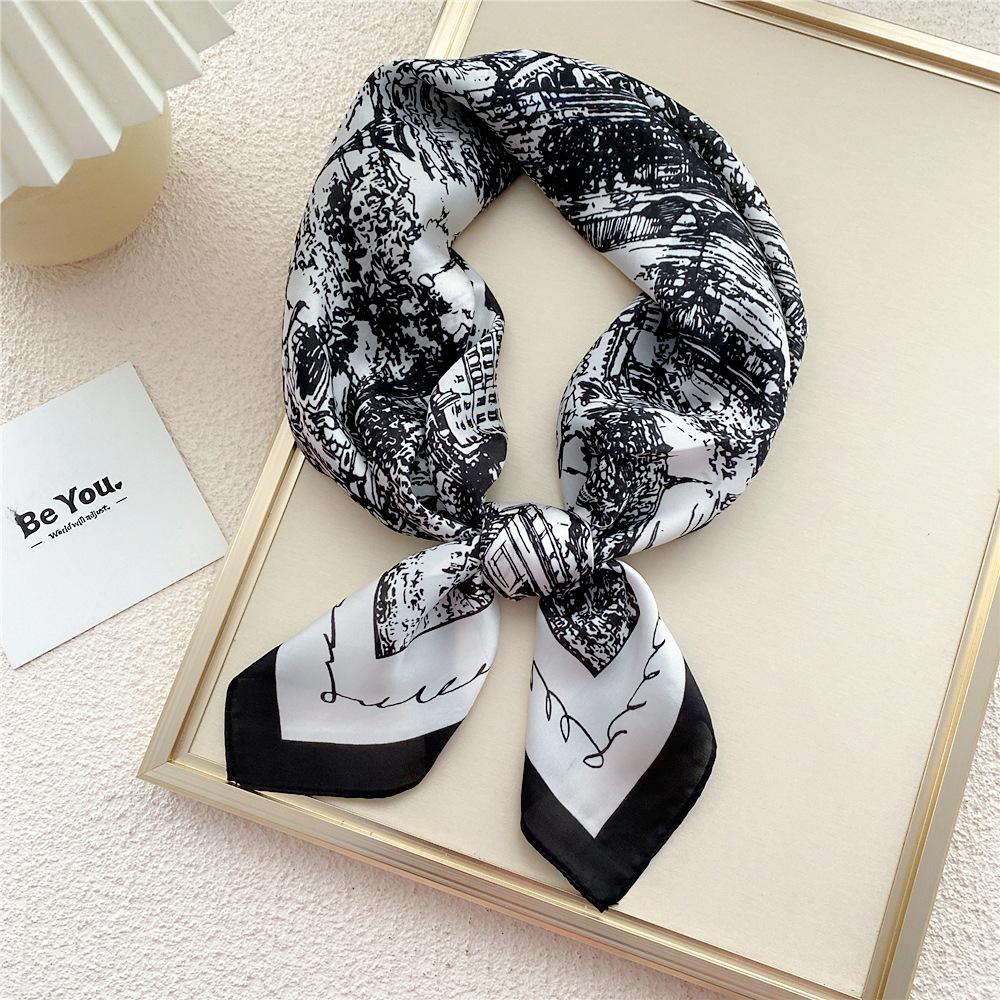 Decorație de modă Esarfă Bentita de păr Cravată Păr 70 Eșarfă pătrată mică Eșarfă de mătase Primăvară și toamnă femei Versatil Eșarfă mică Eșarfă profesională