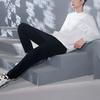 Li Ning Sports Trend Series Logo Print Loose Fit Cuffed Knit Sweatpants Men Bottoms Black AKLS927-1