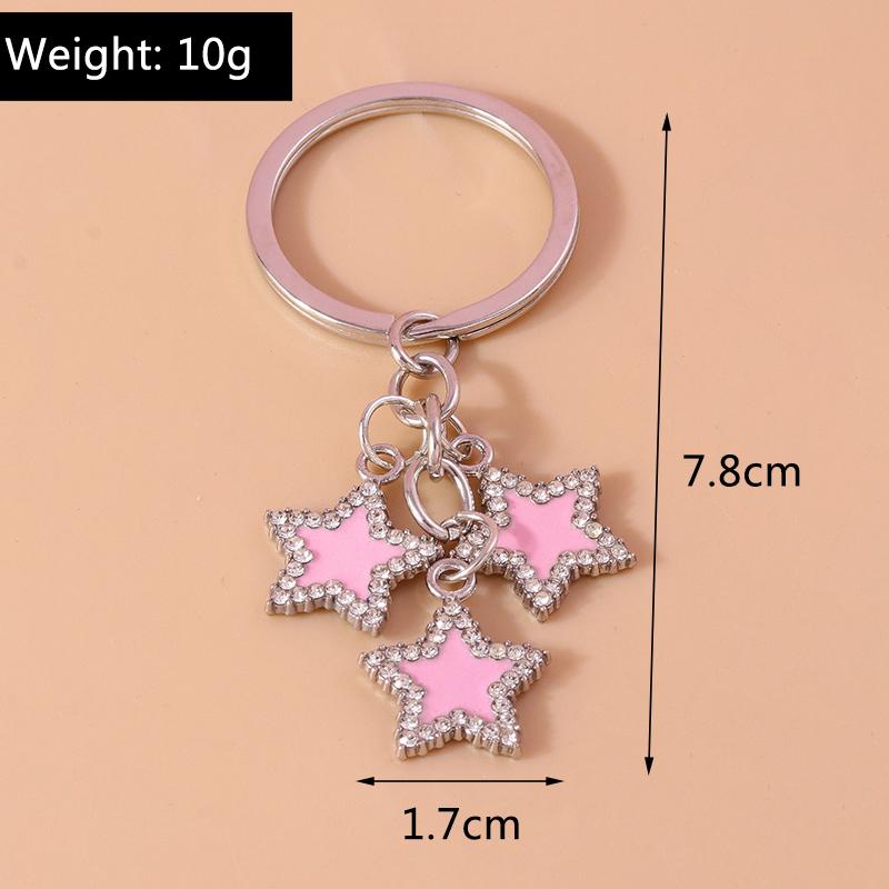 Portachiavi Stella di Cristallo alla Moda per Donne Uomini Chiave Auto Borsa Ciondolo Portachiavi Accessori Gioielli Fai da Te Regali