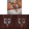 Collana con Ciondolo Cuore di Drago Medievale con Catena in Lega per Regalo Romantico