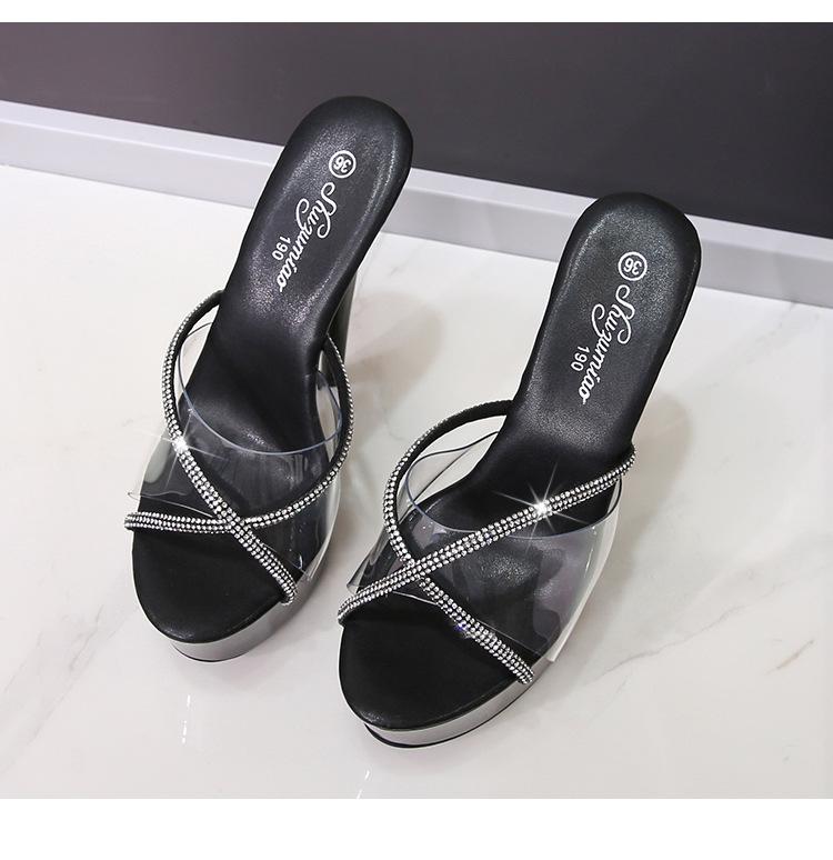 Pantofole da donna con tacco 15 cm, discoteca sexy, moda, acqua alta, LFD-8661-45