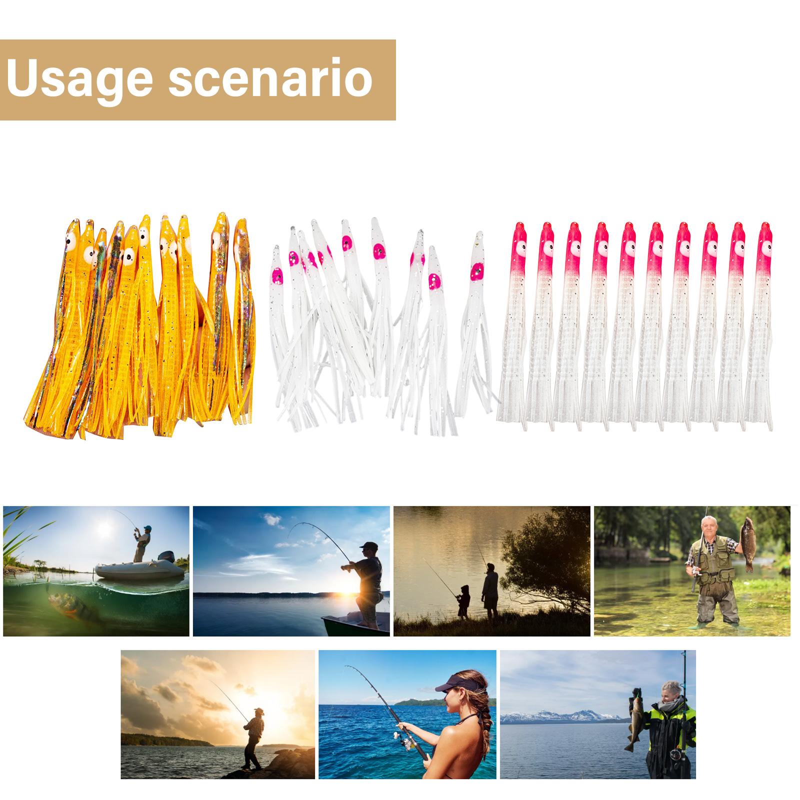 

10Pcs Big Octopuses Skirt Trolling Lure Soft Fishing Baits Octopuses Squids Skirts Fishing Lure Fishing Accessory білий