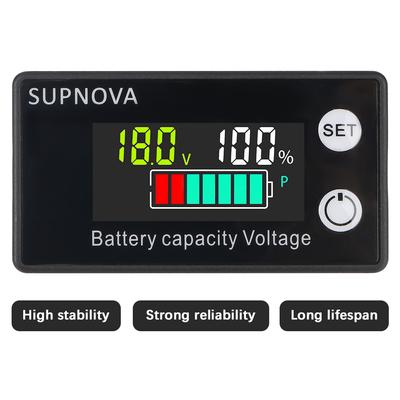 DC 8V-100V Battery Voltmeter Capacity Indicator Voltmeter Voltage Gauge LiFePO4 Car Motorcycle 12V 36V 48V 72V Lead Acid Lithium