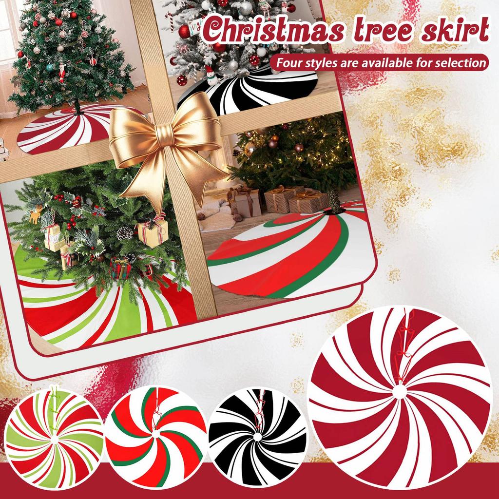 Christmas Tree Skirts, Peppermint Tree Skirts, Oversized Christmas Tree Skirts, Red, And Green, Candy Striped Tree Skirts