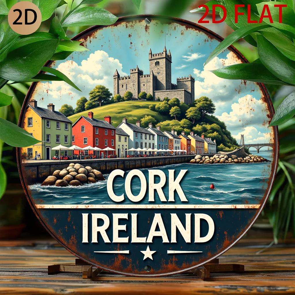 Cork Ireland Cityscape Tin Sign Vintage Durable Metal Plaque Wall Decor Home Office Bar Man Cave Wall Art