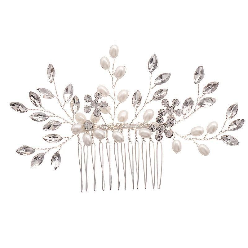Wedding Crystal Flower Pearl Hair Comb Pin Band Party Rhinestone Hairpin Headband Tiara Wedding Bridal Hair Accessories Jewelry