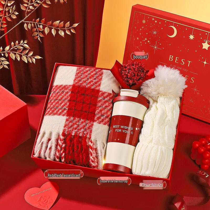 Christmas Winter Gift Box Set 06 Insulated Cup, Scarf & Towel Set