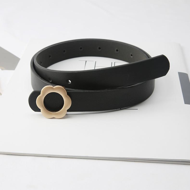 

Ins Style Women s Waist Belt With Floral Buckle Perfect For Summer Fashion чорний