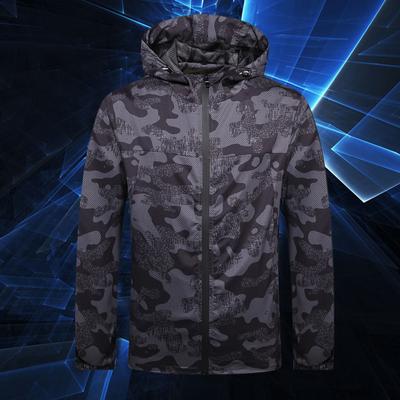 Jaqueta casual com capuz primavera e outono casaco masculino jovem fino estilo coreano camuflagem moderna corta-vento