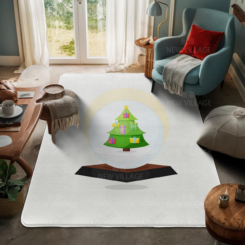 House Entrance Carpet Home Door Mat Living Room Bath Foot Bathroom Non-slip Water Absorption Rugs Bath Merry Christmas Winter