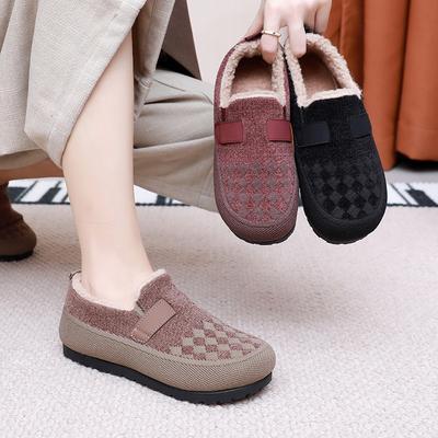 Fleece and Thickened Warm Women's Cotton Shoes, Flat Shoes, Cloth Shoes, Women's Anti-slip Shoes