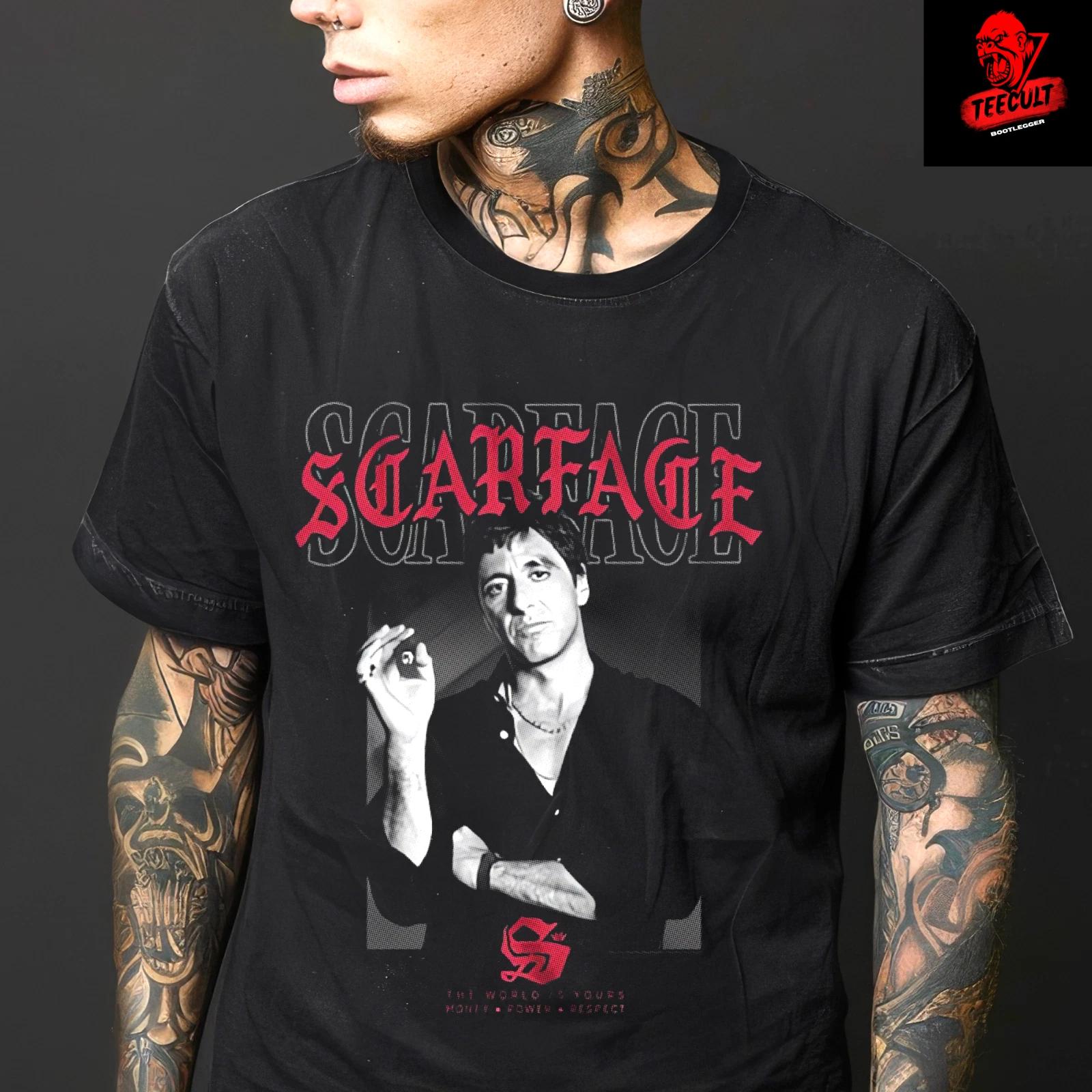 Men s and Women s T-shirts Scarface (1983) Tony Montana Cult Movie Character Unisex Cotton XXXL
