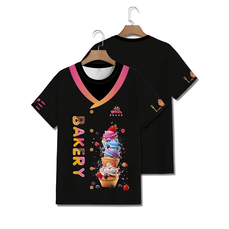 Men's Ice Cream Funny T Shirt Short Sleeve T Shirt 3D Print O-Neck Shirt Men Women Party Summer Harajuku Cool Tee Tops Clothing
