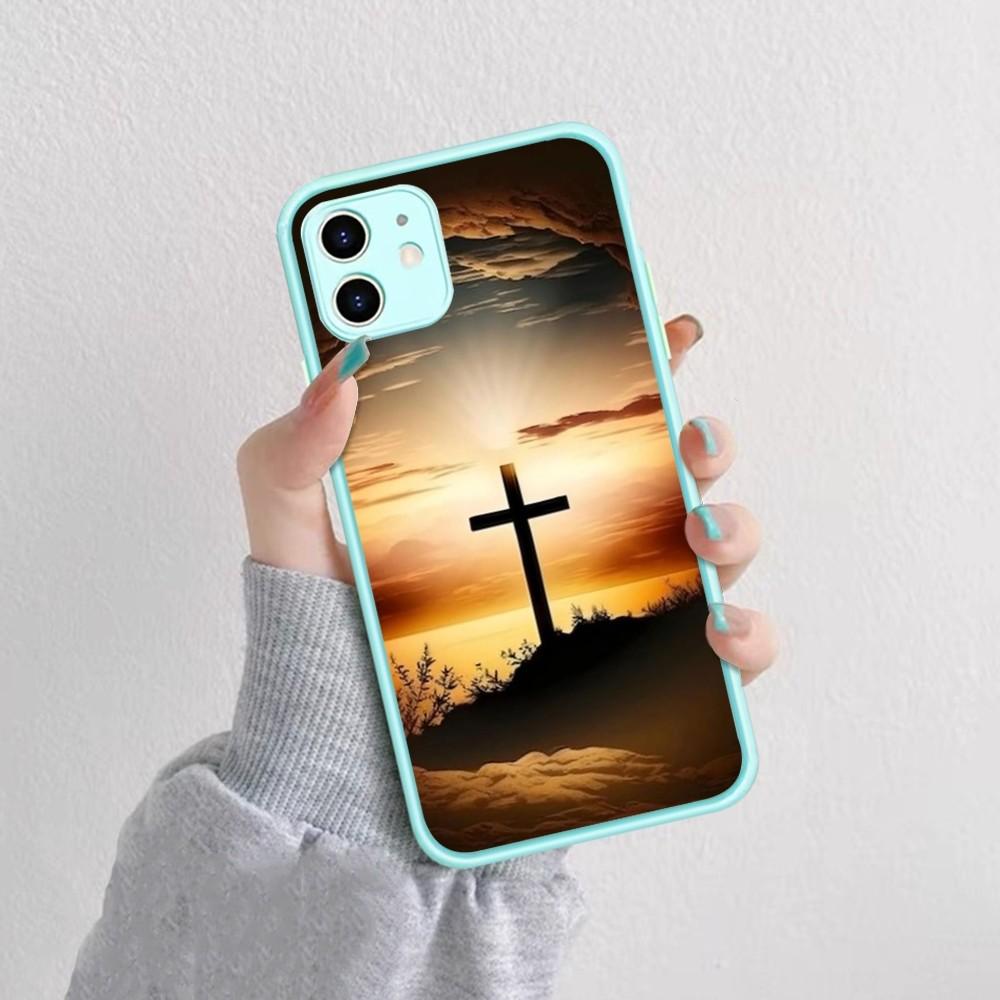 Bible Christian Jesus Cross Phone Case For IPhone 14 11 12 13 Mini Pro Max 8 7 Plus X XR XS MAX Translucent Matte Cover