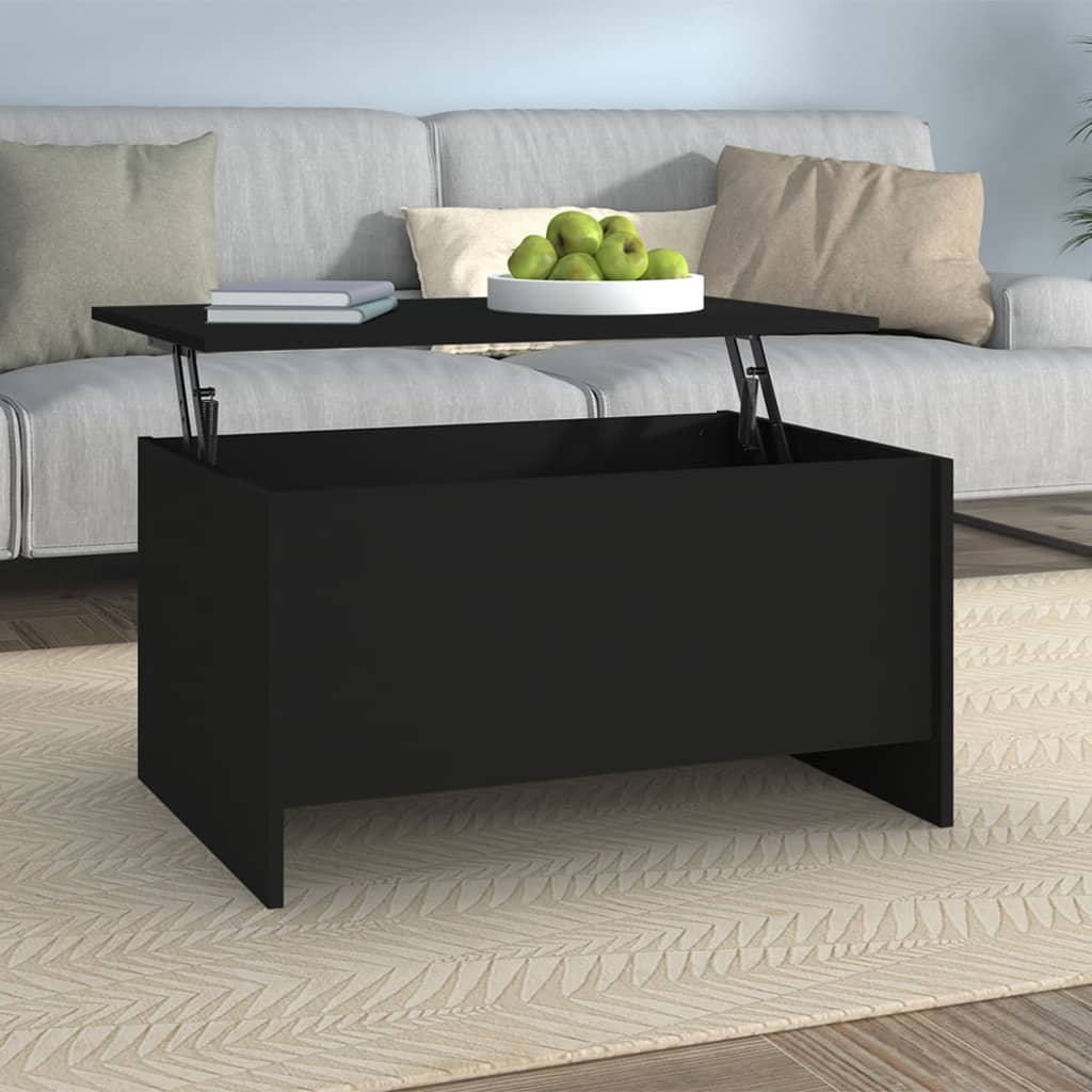 Coffee Table Black 80 x 55.5 x 41.5 cm Engineered Wood