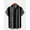 Hawaiianische Herren-Streifenshirts Für Bluse Herren Camisa Social Kurzarm Lässiges Oberteil Übergröße Fitnessstudio Kleidung Mode Herren Vintage
