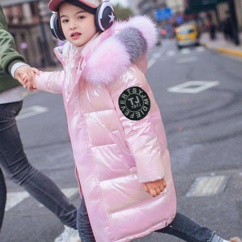 Winter Down Cotton Jacket Girls Waterproof Hooded Coat Children Outerwear Clothing Teenage 4-14Y Clothes Kids Parka Snowsuit