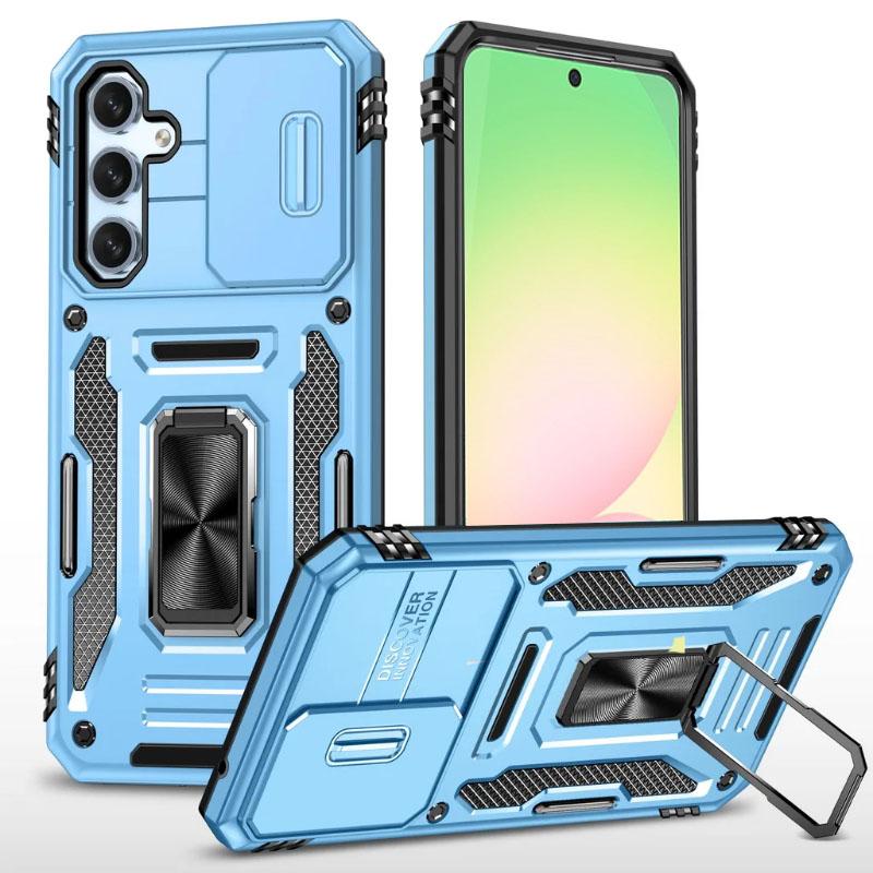Shockproof Armor Phone Case For Samsung Galaxy A56 A36 A26 A16 A55 A35 A25 A73 Slid Camera Protect Magnetic Hybrid Ring Cover