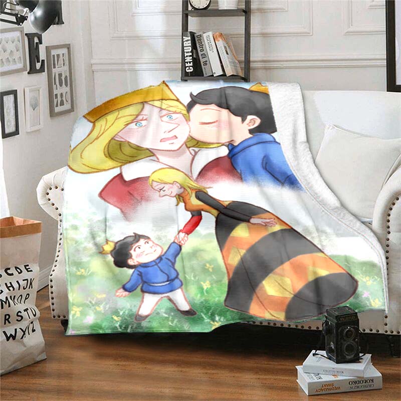 

Новий рейтинг Kings Blankets Bojji Cartoon Flannel Blanket Anime Throw Blanked Sofa Cover М яка преміальна ковдра Дитячий подарунок 75x90cm