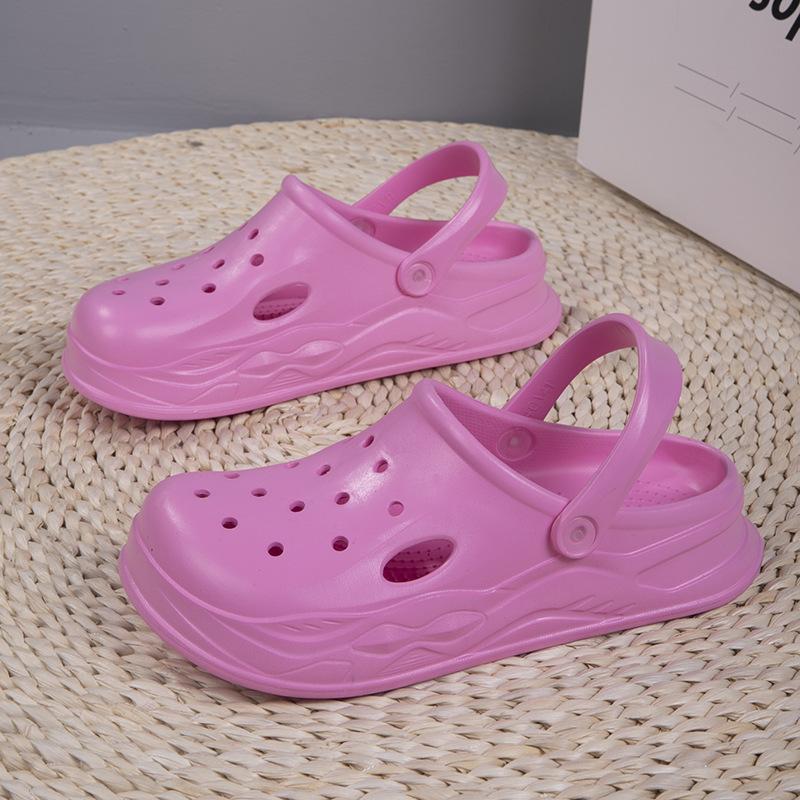 Hole shoes increase in height in summer, beach thick-soled bag head slippers, trendy new non-slip thick-soled sandals