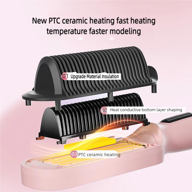 5000W Negative Ion Hair Straightener Comb Ceramic Heating Brush For Frizz Free Smooth Hair