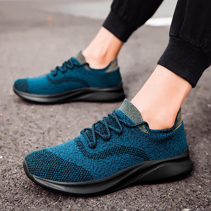 

Summer new running sports leisure flying flag mesh men s shoes trend foot cover lazy one pedal shoes 45 peacock синього кольору