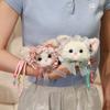 Vintage Cat Keychain Soft Plush Bag Charm Fashion Plush Doll  Girl Gift