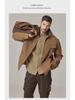 Men's Detroit Retro Coach Jacket: Heavy Washed Lapel Coat for Spring and Autumn
