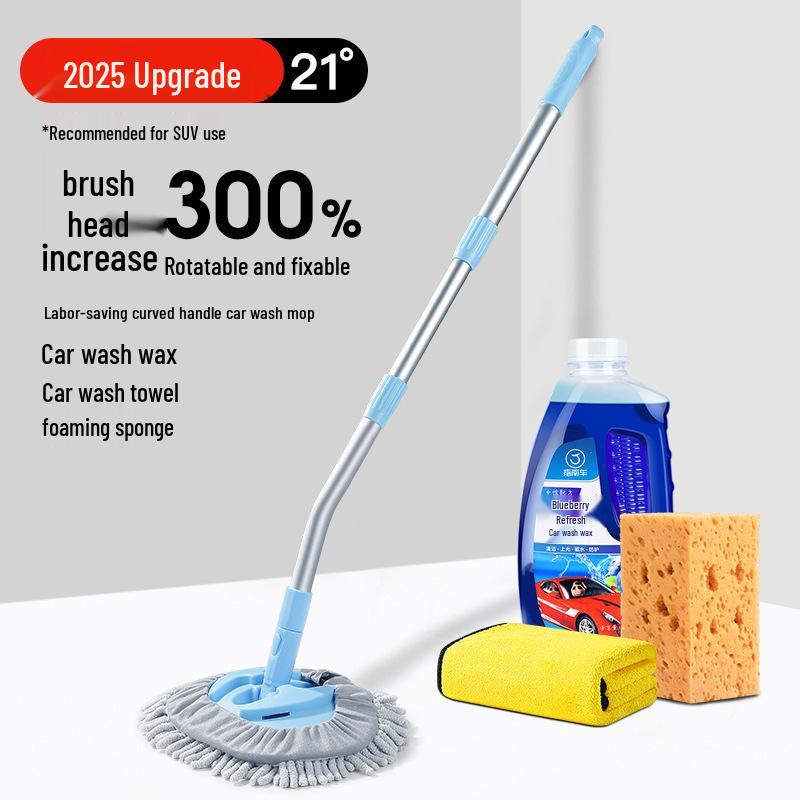 Leiben Bent Rod Car Wash Mop: Soft Bristles, Extendable, Gentle on Paint, Ideal for Cars.