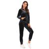Damen Winter Warm Samt Stretch Lounge Jacke Oberteil und Hose Set mit Reißverschluss Sport Trainingsanzug Herbst Sportbekleidung