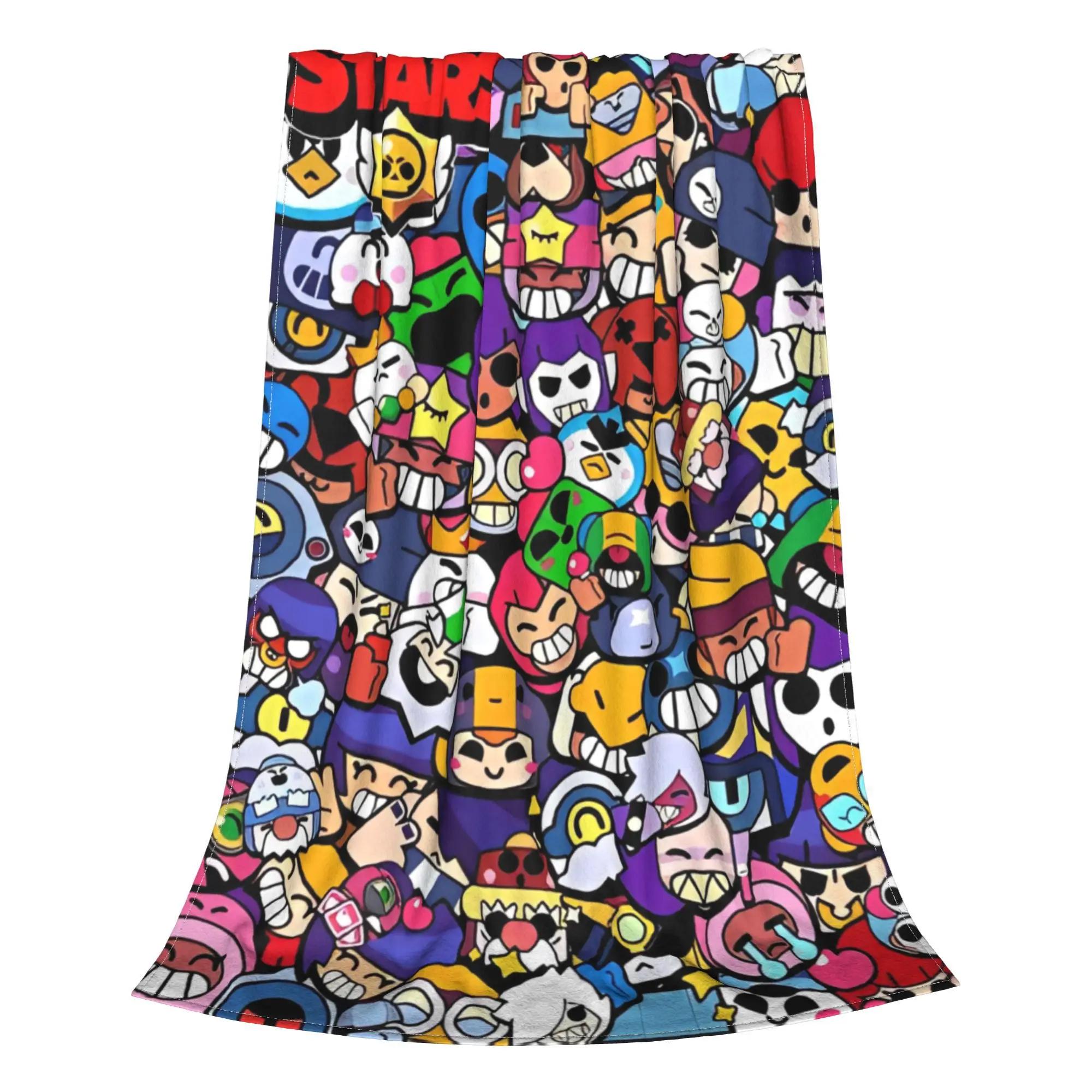 

Brawll Emz Spike Squeak Decke Samt Frühling Herbst Spiel Cartoon Leichte dünne Überwurfdecke für Bett Couch Bettwäsche Überwürfe 75x90cm