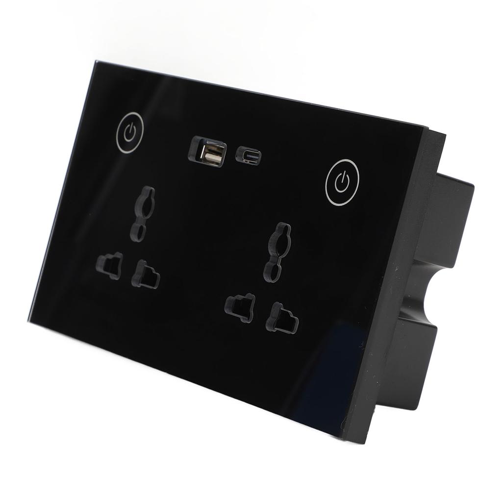 Smart Wall Outlet 2.4G WiFi Touch Light   Voice Control Smart Plug with USB and TYPE C   Port For   95‑250V